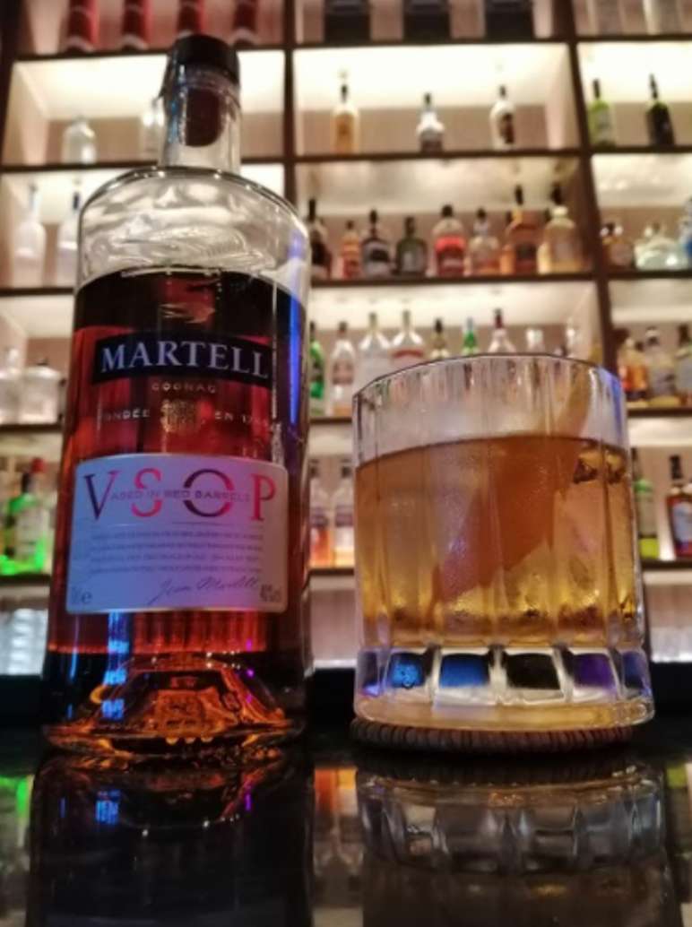 Sazerac, a cocktail made from Martell VSOP, Absinthe, Angostura Bitters (Image courtesy of Three Blind Pigs)